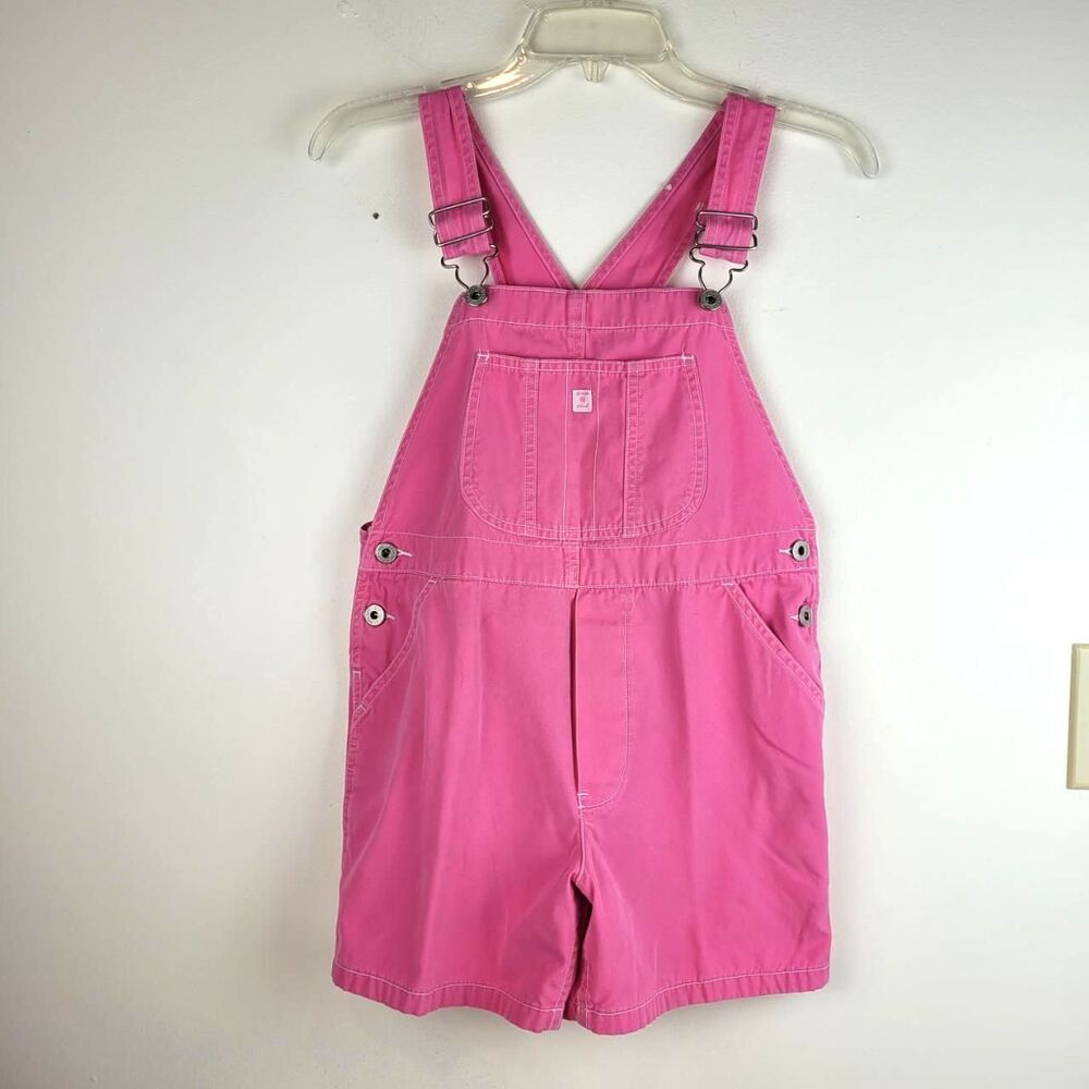 Gap Hot Pink Overalls Girls Size M 100% Cotton Barbie Vacation summer